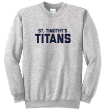 Load image into Gallery viewer, Athletic Gray St. Timothy's Titans sweatshirt crew / hoodie option