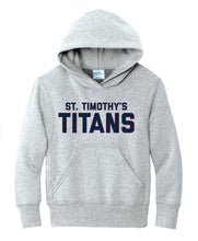 Load image into Gallery viewer, Athletic Gray St. Timothy's Titans sweatshirt crew / hoodie option
