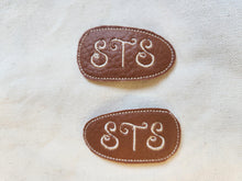 Load image into Gallery viewer, Faux leather barrettes with STS stitching