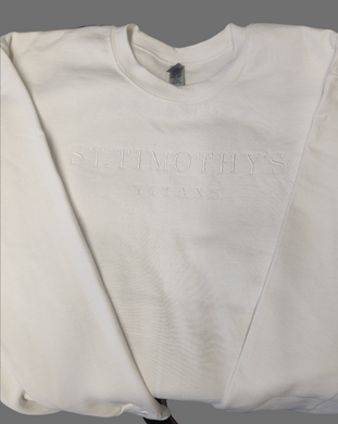 St. Timothy's Titans White on White Crew Sweatshirt