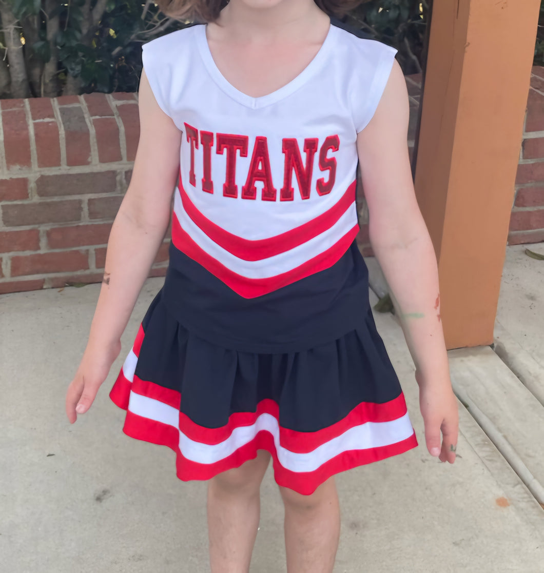 Girls Cheer Top and Skirt